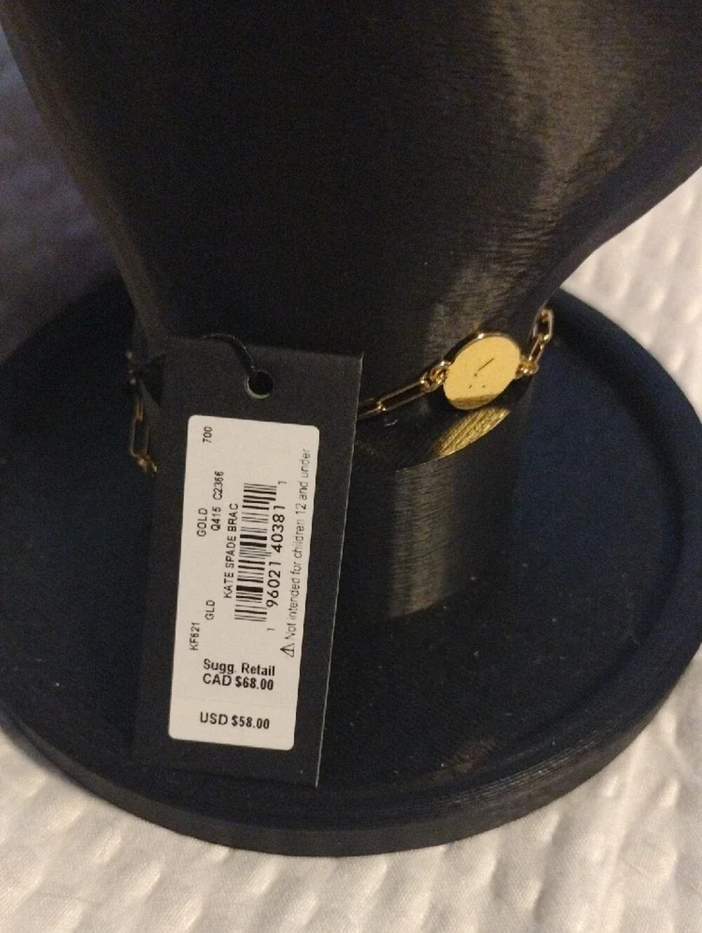 kate spade Gold Tone Link Bracelet with Logo Disc Initial K & Dustbag - Picture 3 of 5